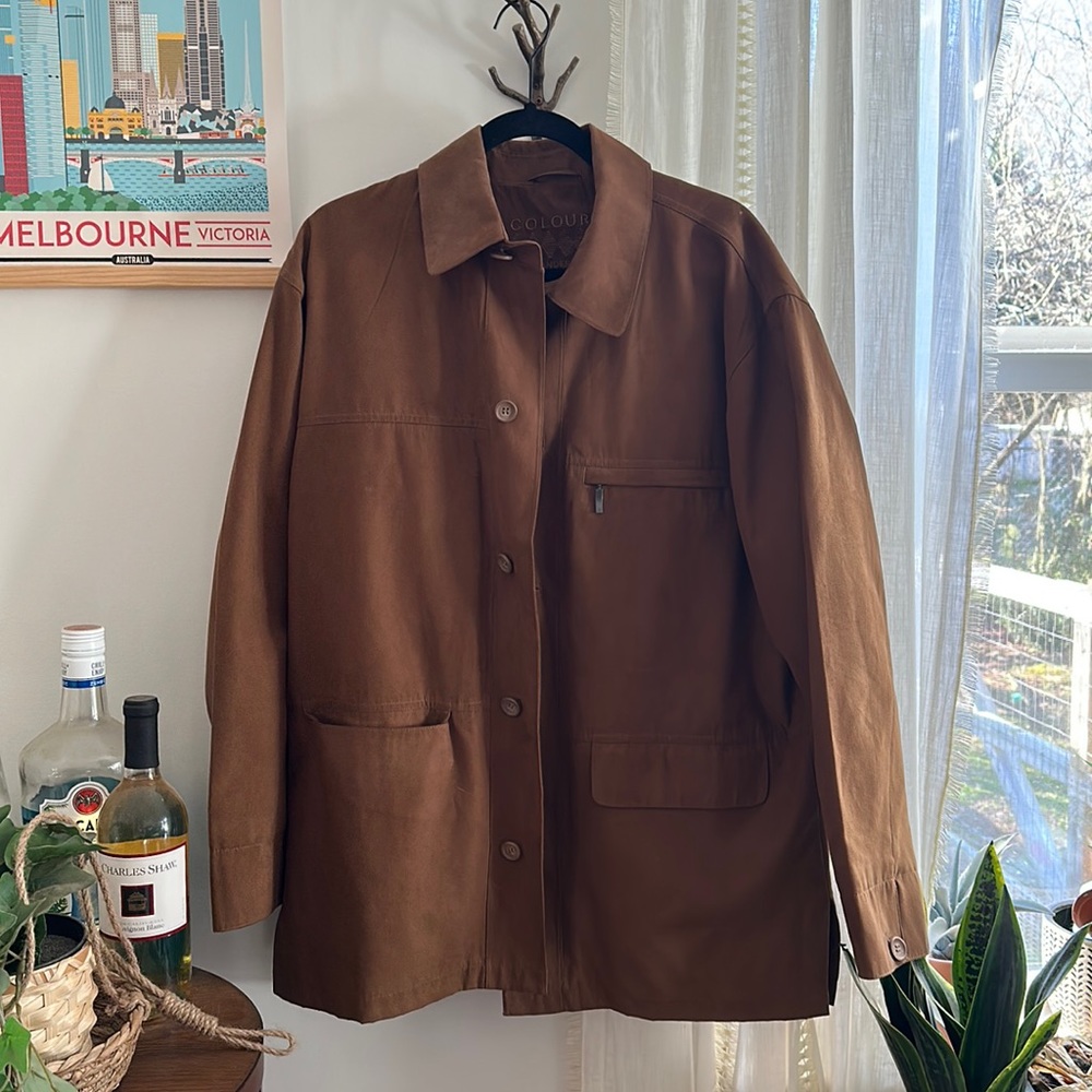 Colours by Alexander Julian light brown jacket that can be worn year round!
